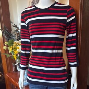 NWT chaps size small Striped Women's Top - Red, navy , and White
